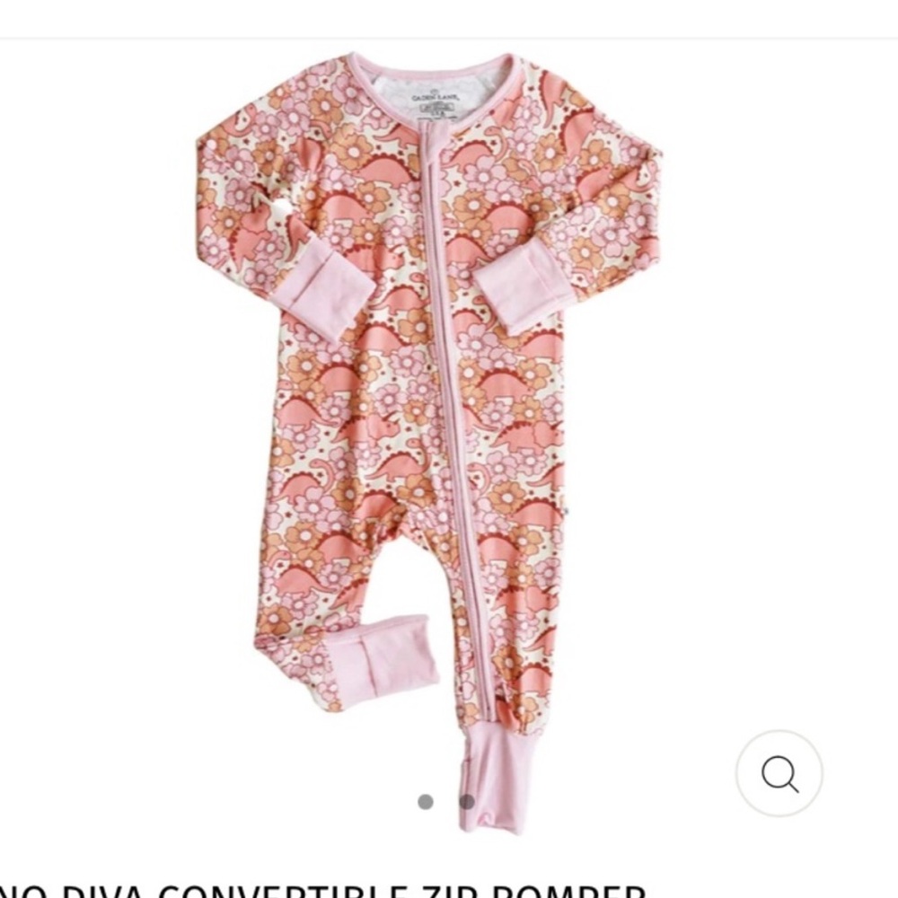 NWT Bamboo Convertible Romper with Dual Zippers Size 3-6 Months Caden Lane